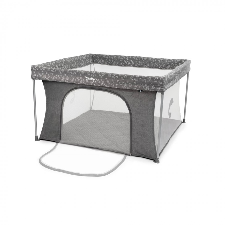 Kidnort Snoen Πτυσσόμενο Πάρκο για μωρά ορθογώνιο 126×126 Playzen Grey (KID000078)