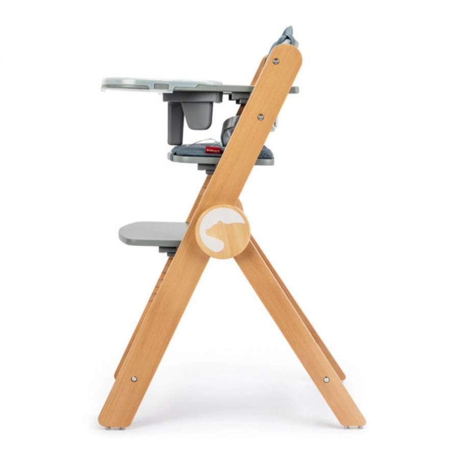 Kidnort Καρέκλα Φαγητού Drommer Unique Φυσικό Ξύλο και Grey (KNKRZ000006)