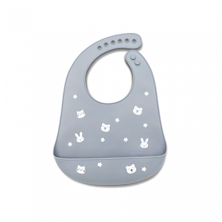 Lorelli Αδιάβροχη Σαλιάρα Σιλικόνης Natural Grey (10230670003)