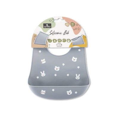 Lorelli Αδιάβροχη Σαλιάρα Σιλικόνης Natural Grey (10230670003)