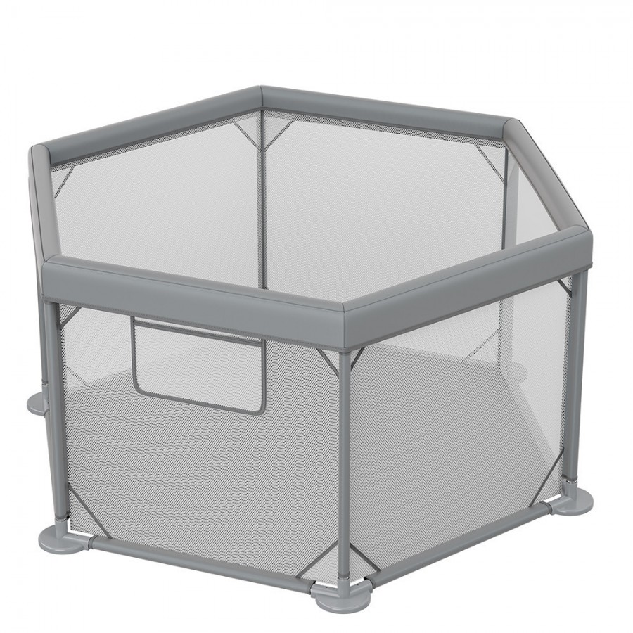 BebeStars Πάρκο Πολύγωνο με Στρώμα  Neestilo Γκρι (889-100)