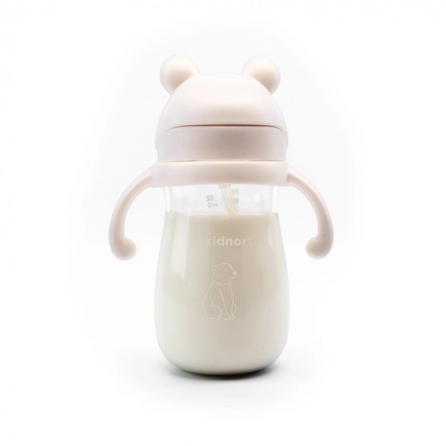 Kidnort Παγούρι με καλαμάκι Bringebaer 300ml Ροζ (KID000046)