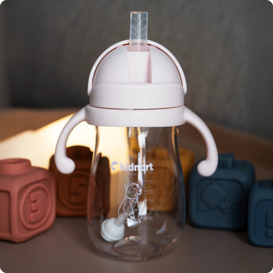 Kidnort Παγούρι με καλαμάκι Bringebaer 300ml Ροζ (KID000046)