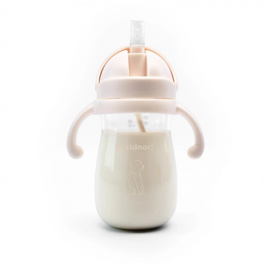 Kidnort Παγούρι με καλαμάκι Bringebaer 300ml Ροζ (KID000046)