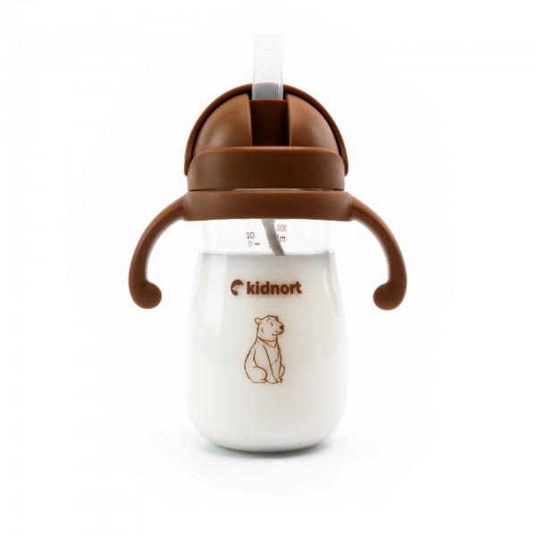 Kidnort Παγούρι με καλαμάκι Bringebaer 300ml Brown (KID000047)