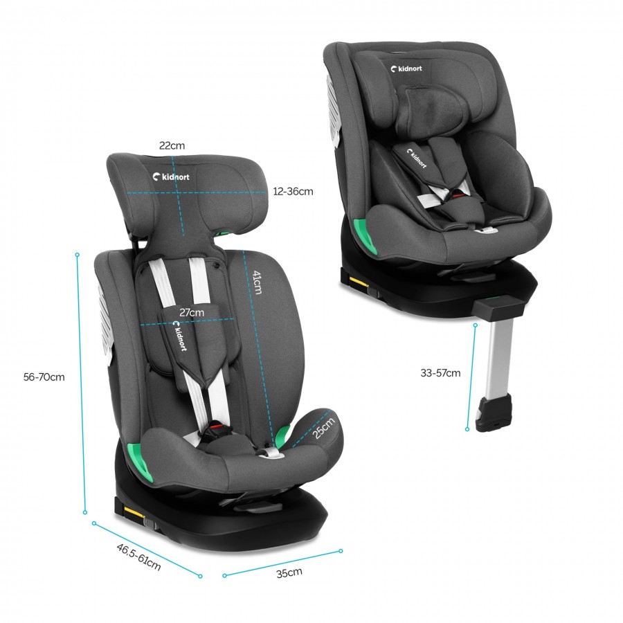 Kidnort Κάθισμα Αυτοκινήτου Radjur with top tether i-Size Grey (KNFOT000005)