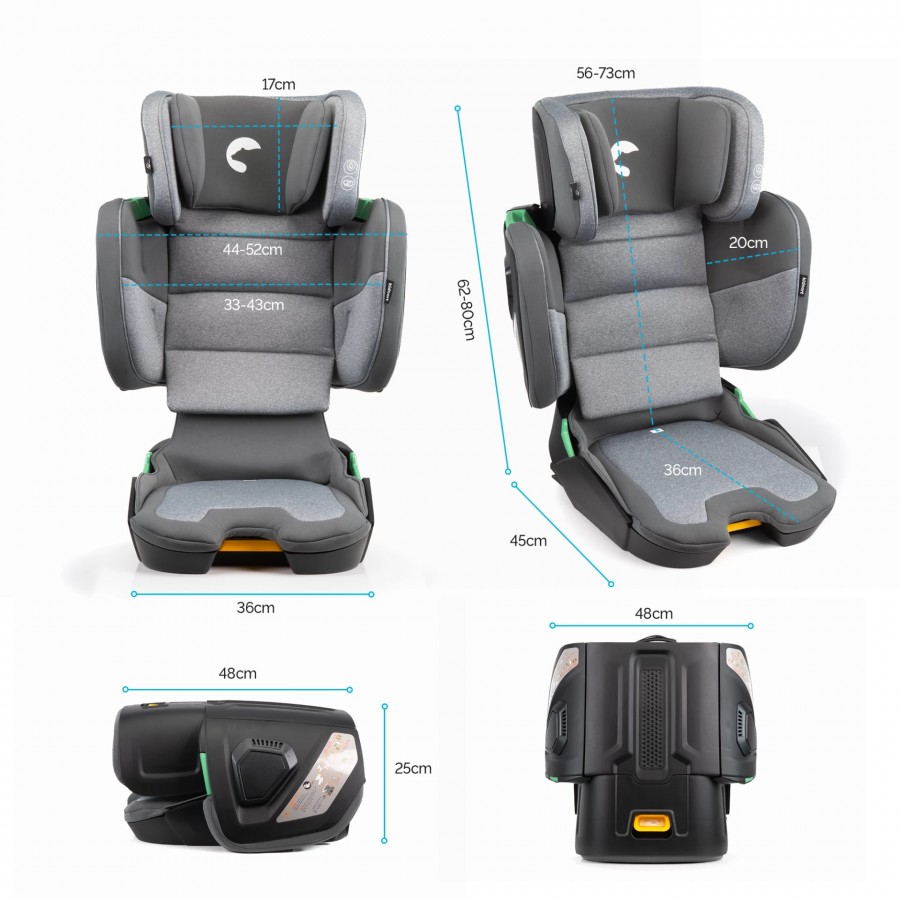 Kidnort Κάθισμα Αυτοκινήτου 100-150 cm Mane i-SIZE Grey (KNFOT000013)