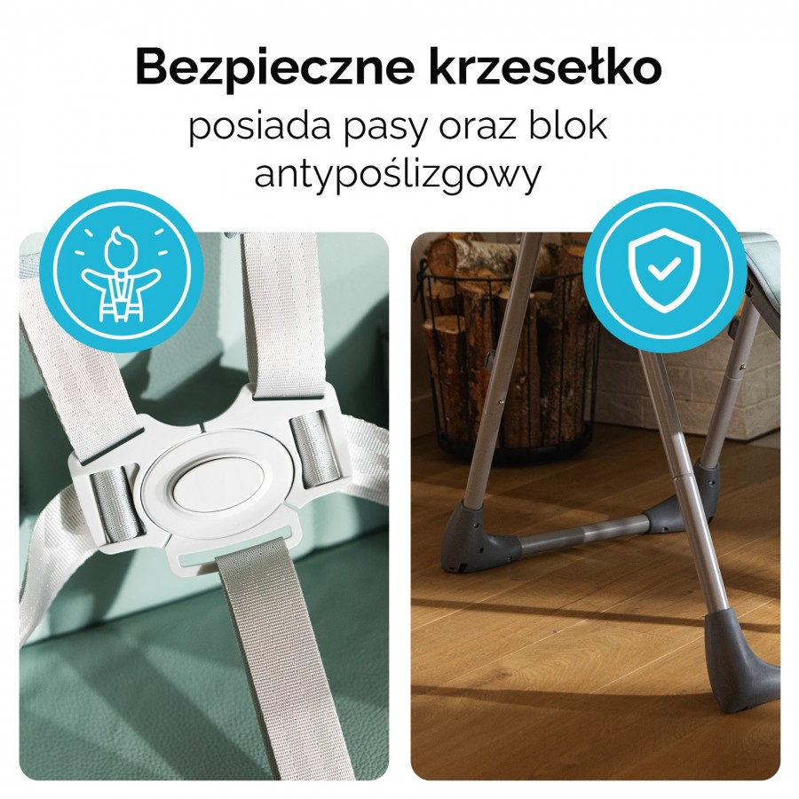 Kidnort Καρέκλα Φαγητού Jordgubbe Grey (KNKRZ000003)