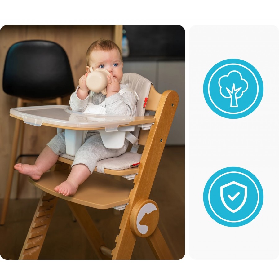 Kidnort Καρέκλα Φαγητού Drommer Unique Φυσικό Ξύλο (KNKRZ000013)