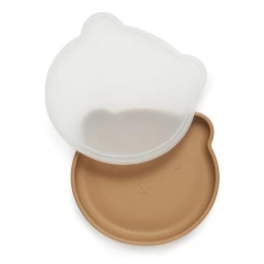 Kidnort Πιάτο Σιλικόνης Bear Retter Mjolk Brown (KNSIL000005)