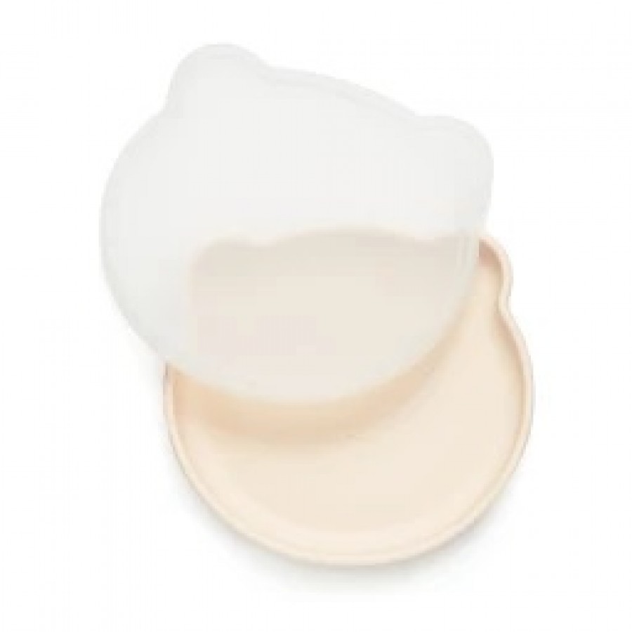 Kidnort Πιάτο Σιλικόνης Bear Retter Mjolk Beige (KNSIL000006)