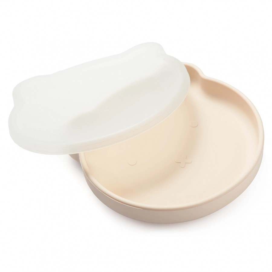 Kidnort Πιάτο Σιλικόνης Bear Retter Mjolk Beige (KNSIL000006)