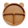 Kidnort Πιάτο Σιλικόνης με Χωρίσματα Bear Retter Mjolk Brown (KNSIL000023)