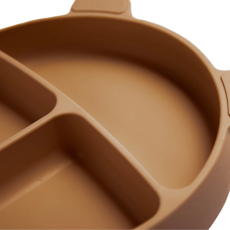 Kidnort Πιάτο Σιλικόνης με Χωρίσματα Bear Retter Mjolk Brown (KNSIL000023)