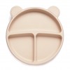 Kidnort Πιάτο Σιλικόνης με Χωρίσματα Bear Retter Mjolk Beige (KNSIL000024)