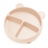Kidnort Πιάτο Σιλικόνης με Χωρίσματα Bear Retter Mjolk Beige (KNSIL000024)