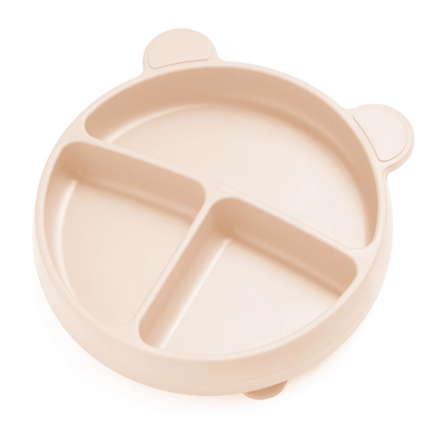 Kidnort Πιάτο Σιλικόνης με Χωρίσματα Bear Retter Mjolk Beige (KNSIL000024)