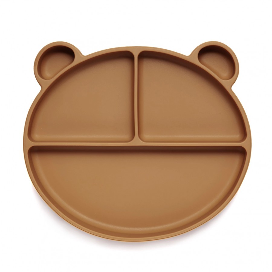 Kidnort Σιλικονούχο πιατάκι με 3 χωρίσματα Retter Mjölk Brown (KNSIL000027)