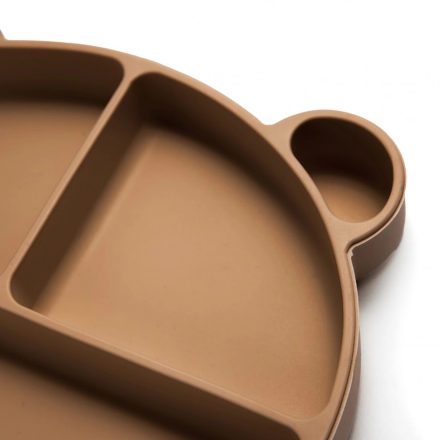 Kidnort Σιλικονούχο πιατάκι με 3 χωρίσματα Retter Mjölk Brown (KNSIL000027)
