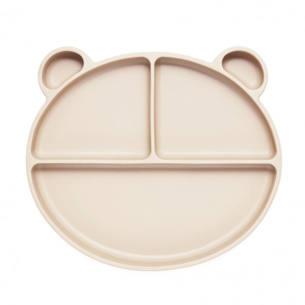 Kidnort Σιλικονούχο πιατάκι με 3 χωρίσματα Retter Mjölk Beige (KNSIL000028)