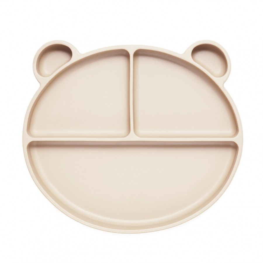 Kidnort Σιλικονούχο πιατάκι με 3 χωρίσματα Retter Mjölk Beige (KNSIL000028)