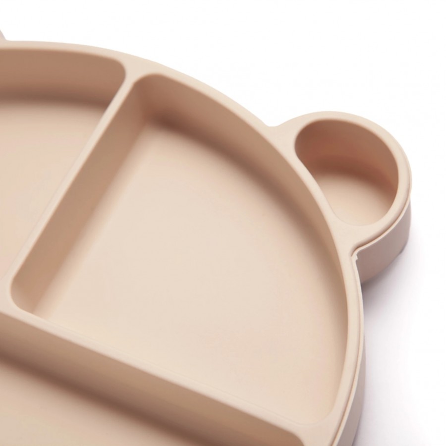Kidnort Σιλικονούχο πιατάκι με 3 χωρίσματα Retter Mjölk Beige (KNSIL000028)